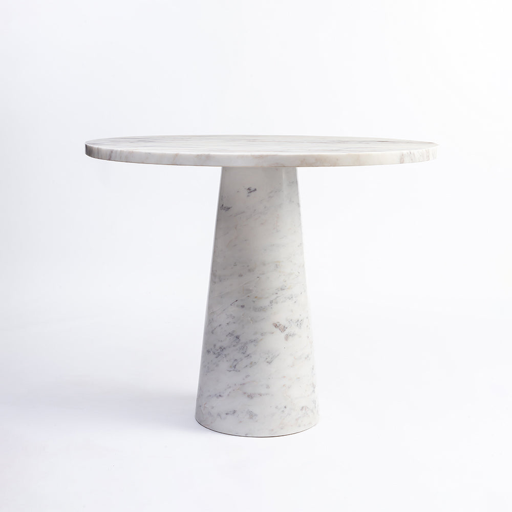Merlin White Marble 4 Seater Round Dining Table
