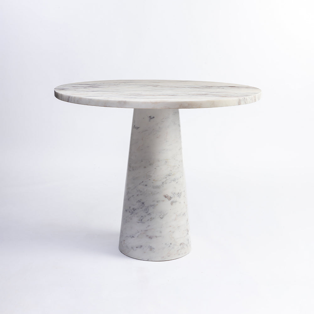 Merlin White Marble 4 Seater Round Dining Table