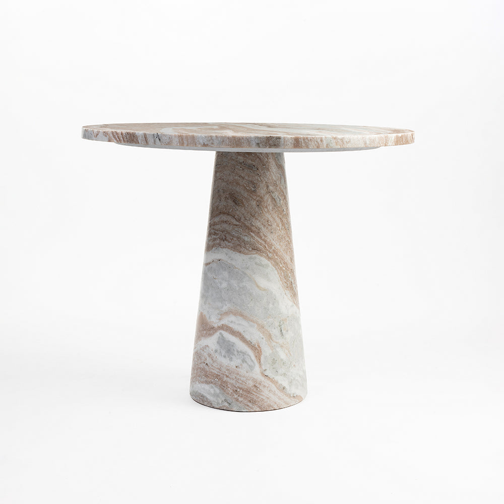 Merlin Sawar Marble 4 Seater Round Dining Table - Beige