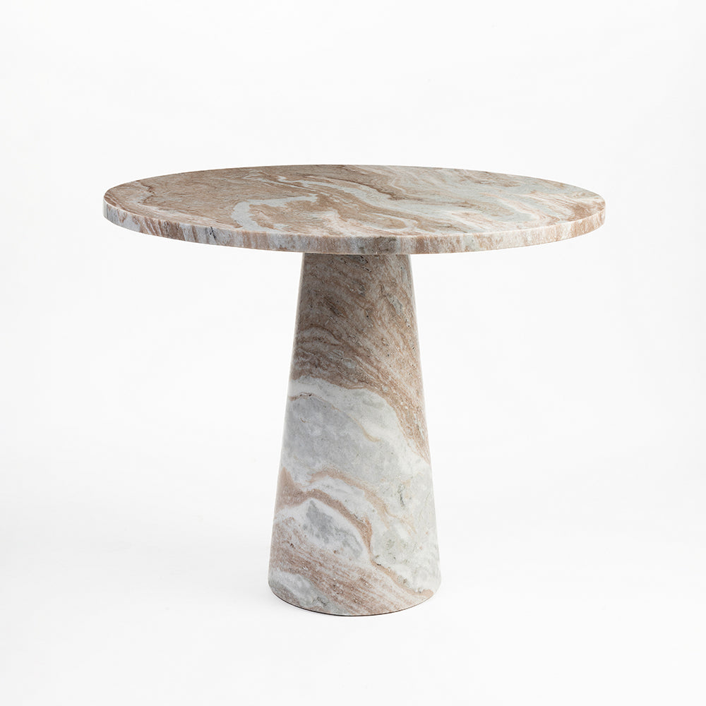 Merlin Sawar Marble 4 Seater Round Dining Table - Beige