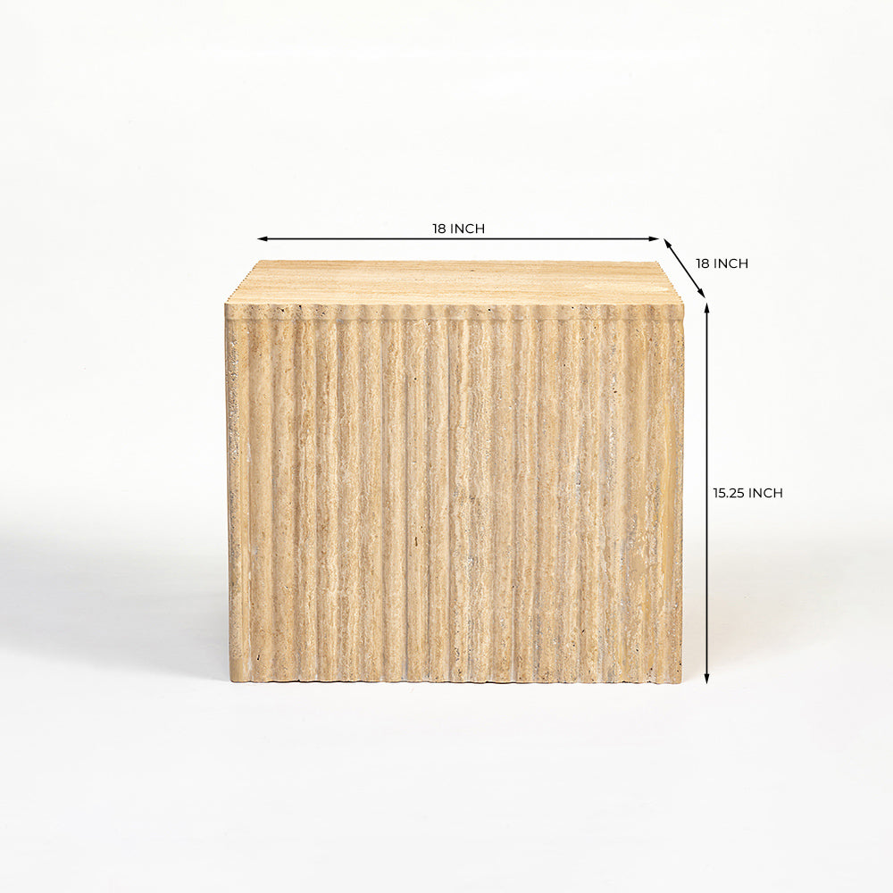 Malo Travertine Marble Square Coffee Table - Large