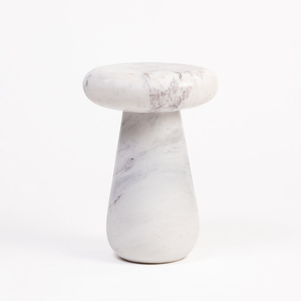 Cupidon Marble Accent Table - White Marble