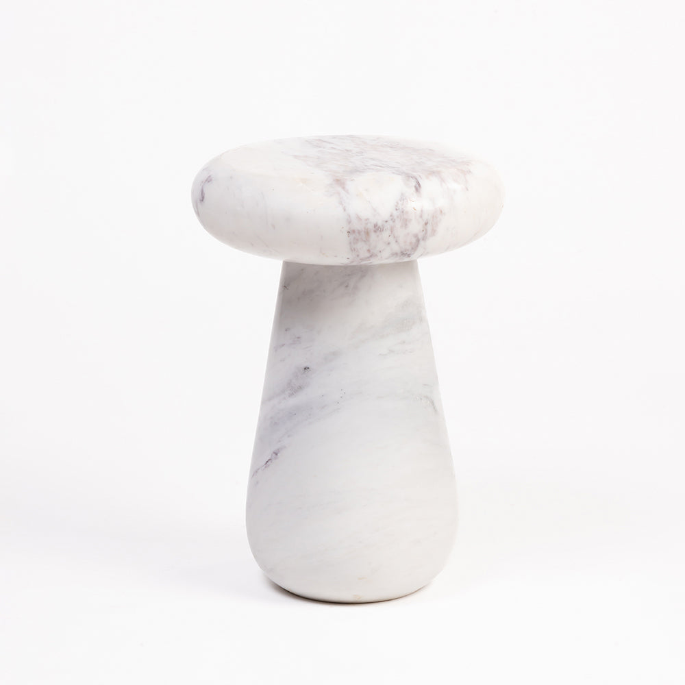 Cupidon Marble Accent Table - White Marble