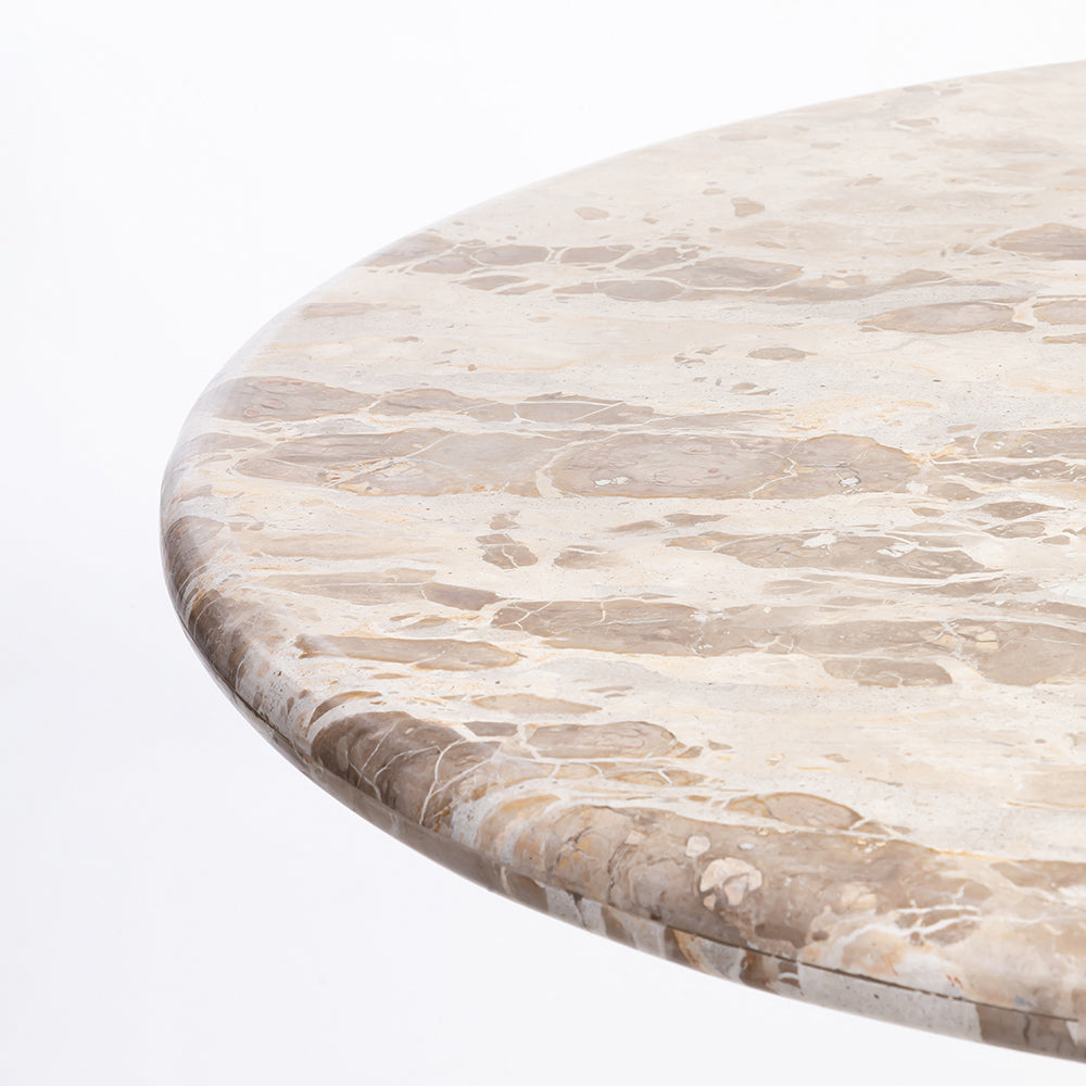 Celest Circular Marble Café Table with Metal