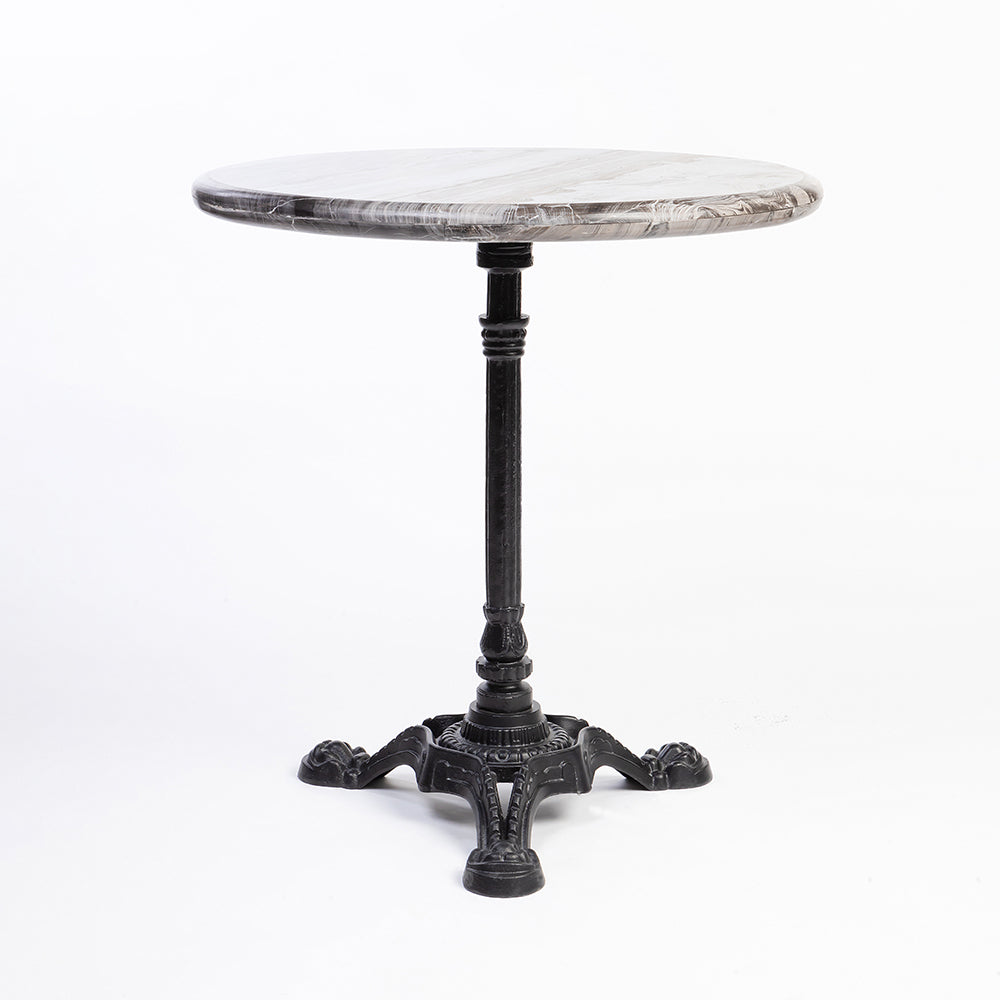 Maro Circular Sawar Marble Café Table with Metal