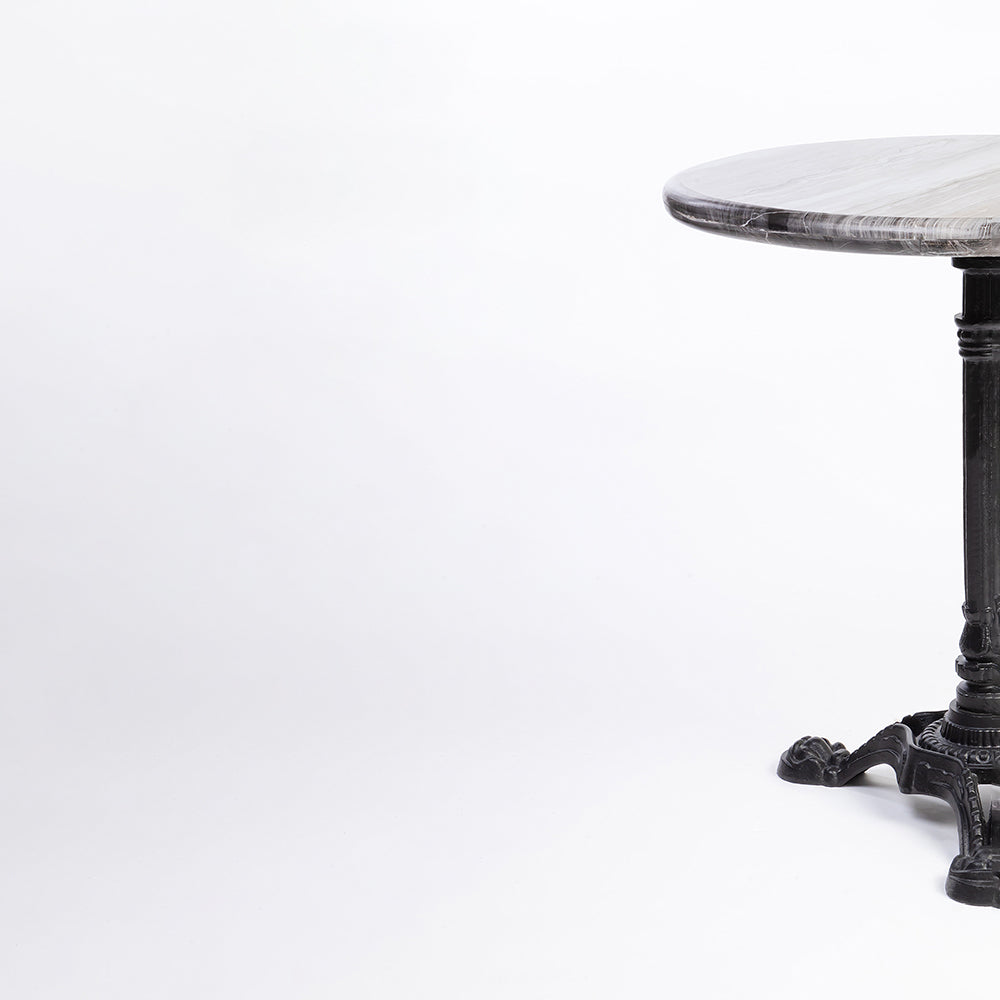 Maro Circular Sawar Marble Café Table with Metal