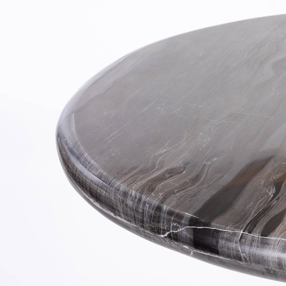 Maro Circular Sawar Marble Café Table with Metal