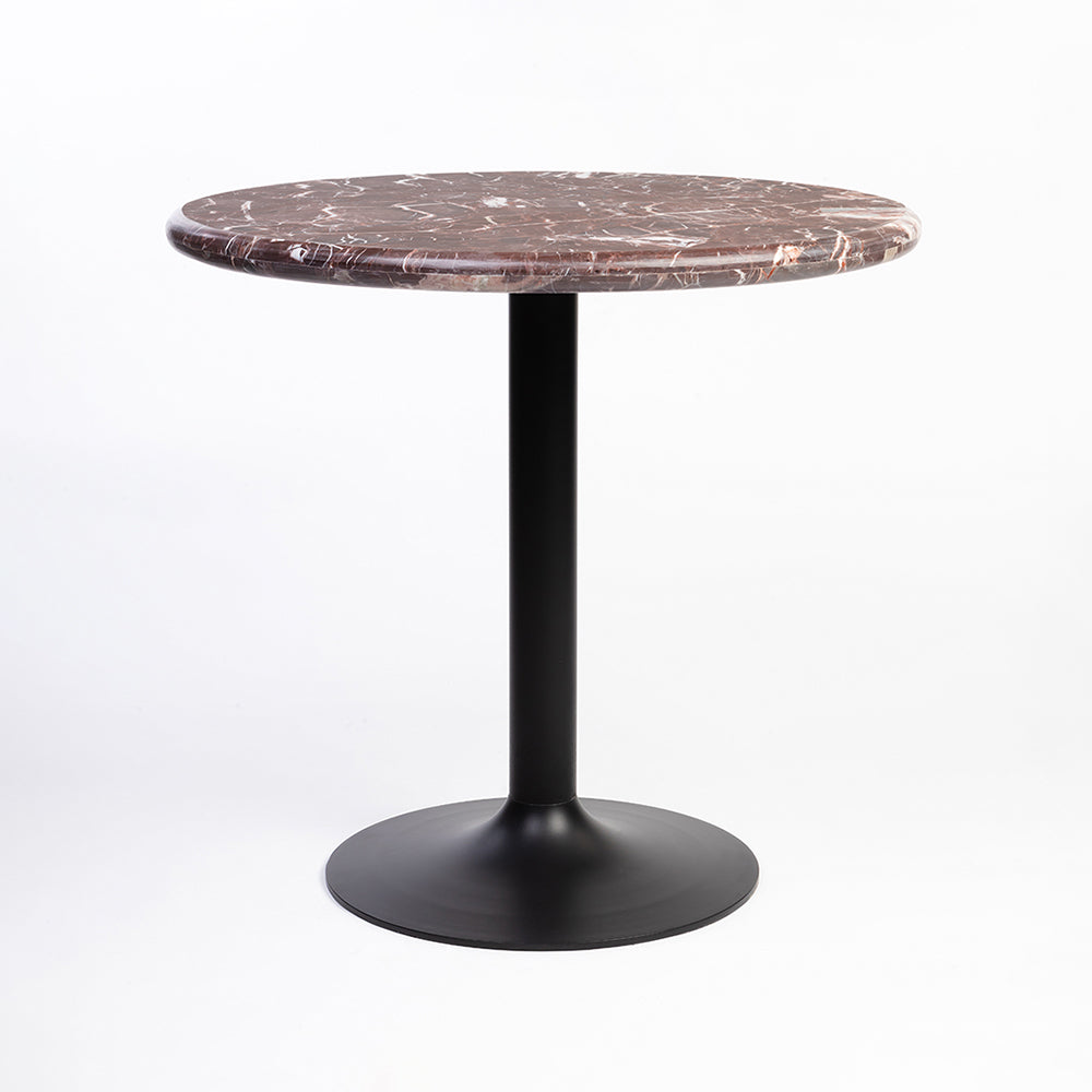 Tyla Oval Red Jasper Marble Café Table with Metal