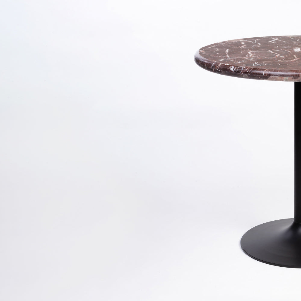 Tyla Oval Red Jasper Marble Café Table with Metal