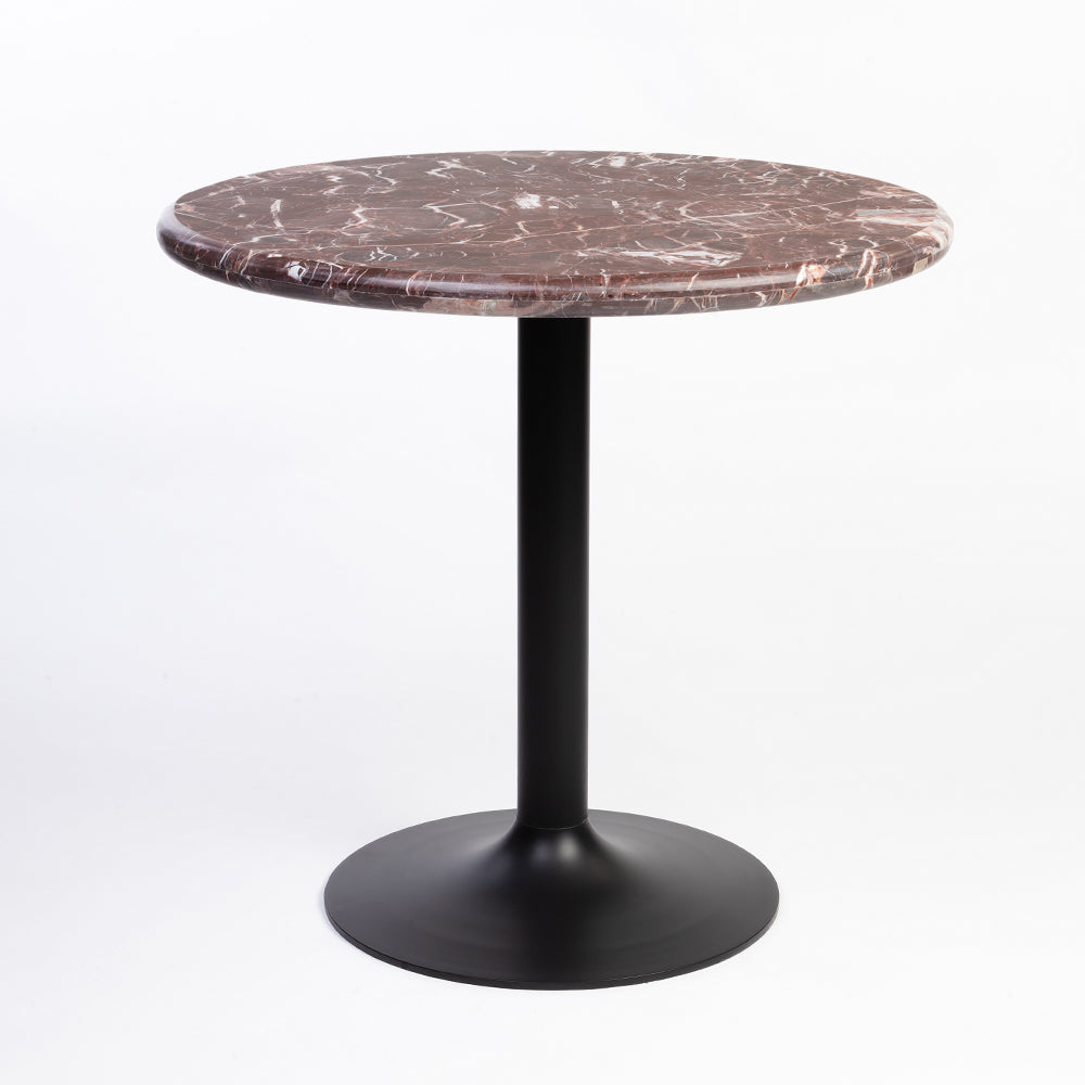 Tyla Oval Red Jasper Marble Café Table with Metal