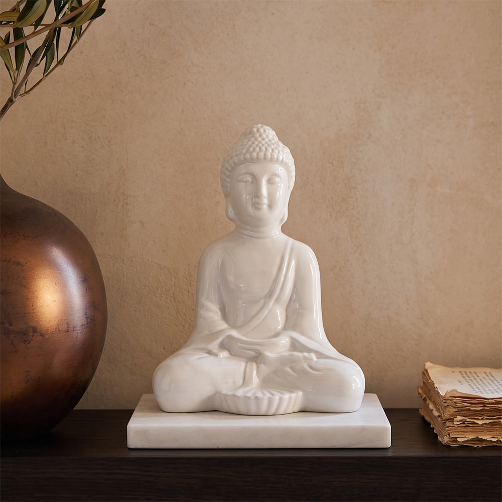 Sio Buddha Statue with White Marble Base