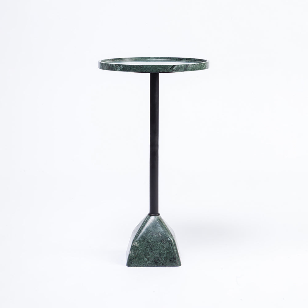 Timo Marble Side Table with Metal - Dark Green
