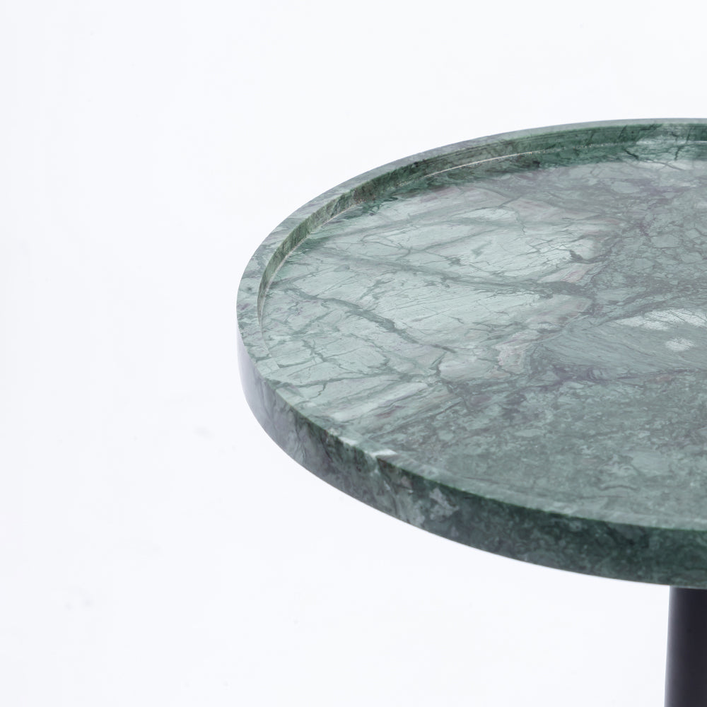 Timo Marble Side Table with Metal - Dark Green