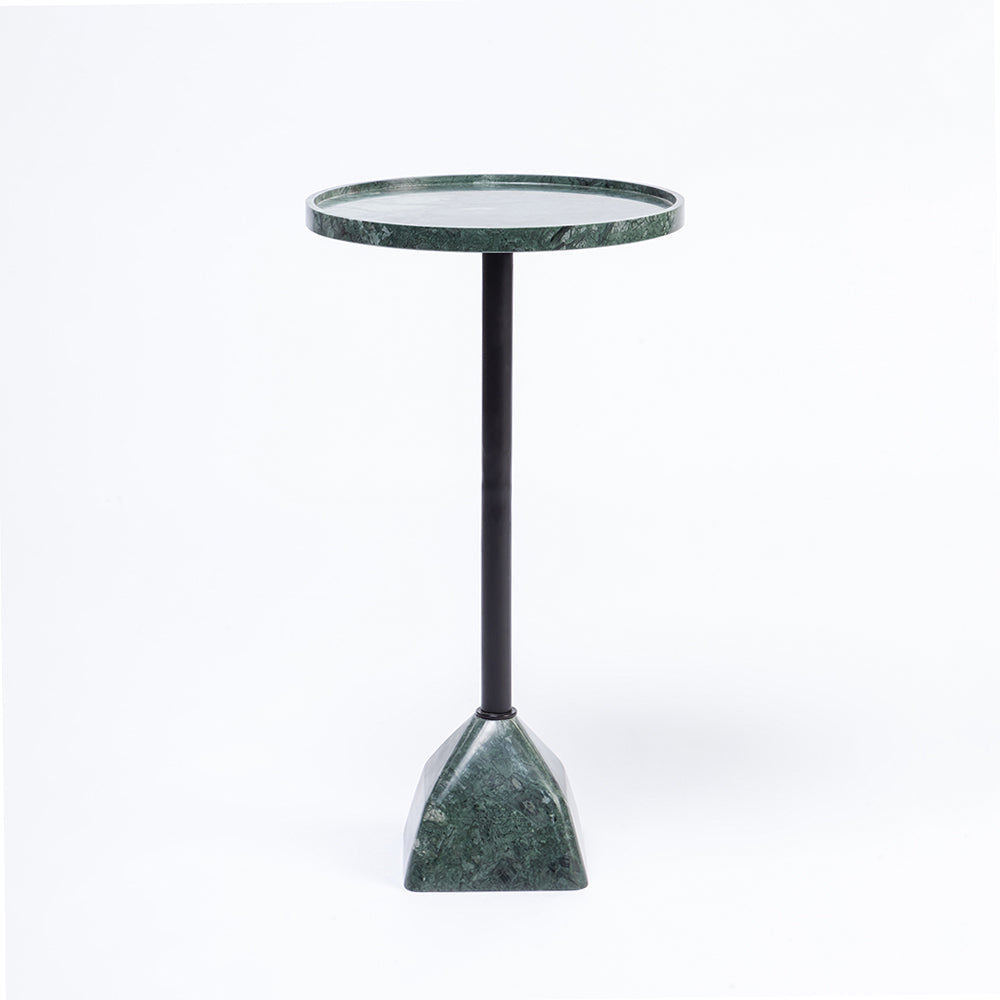 Timo Marble Side Table with Metal - Dark Green
