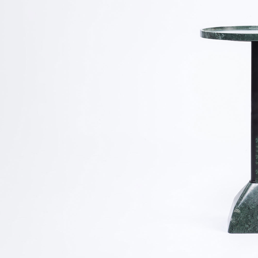 Timo Marble Side Table with Metal - Dark Green