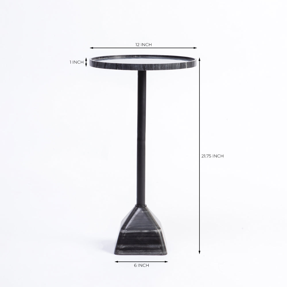 Timo Marble Side Table with Metal - Black
