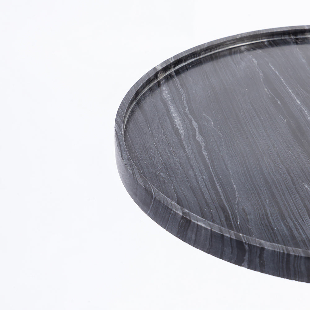 Timo Marble Side Table with Metal - Black