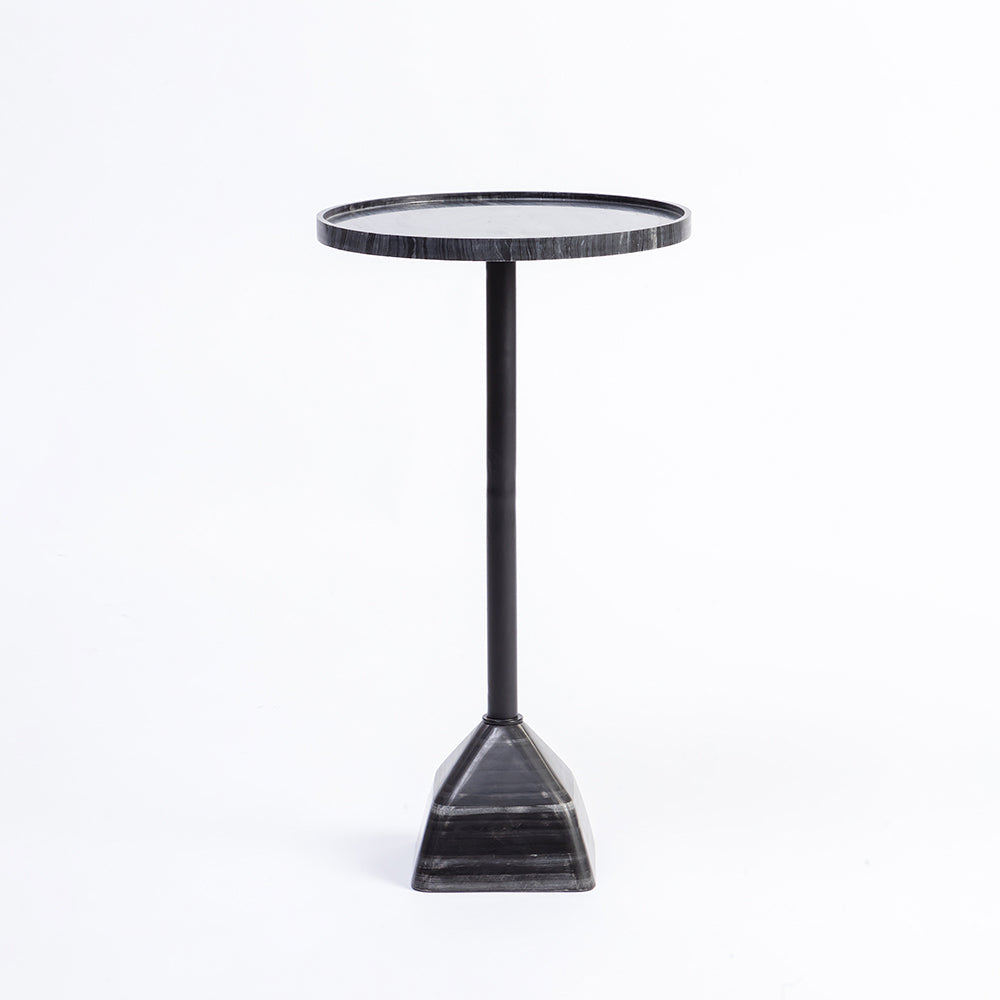 Timo Marble Side Table with Metal - Black