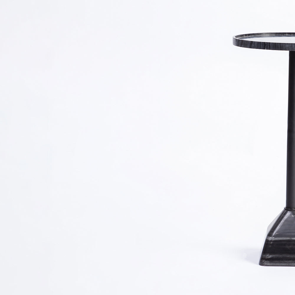 Timo Marble Side Table with Metal - Black