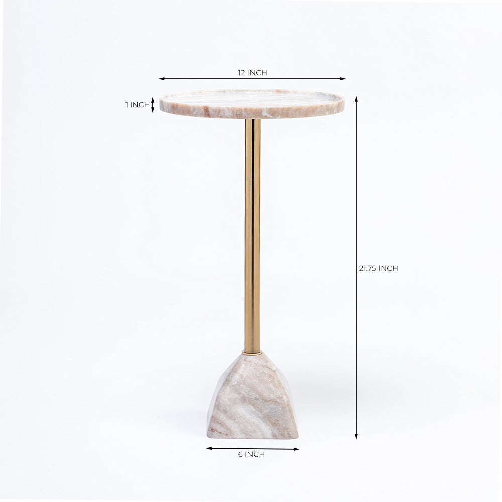 Timo Marble Side Table with Metal - Purple