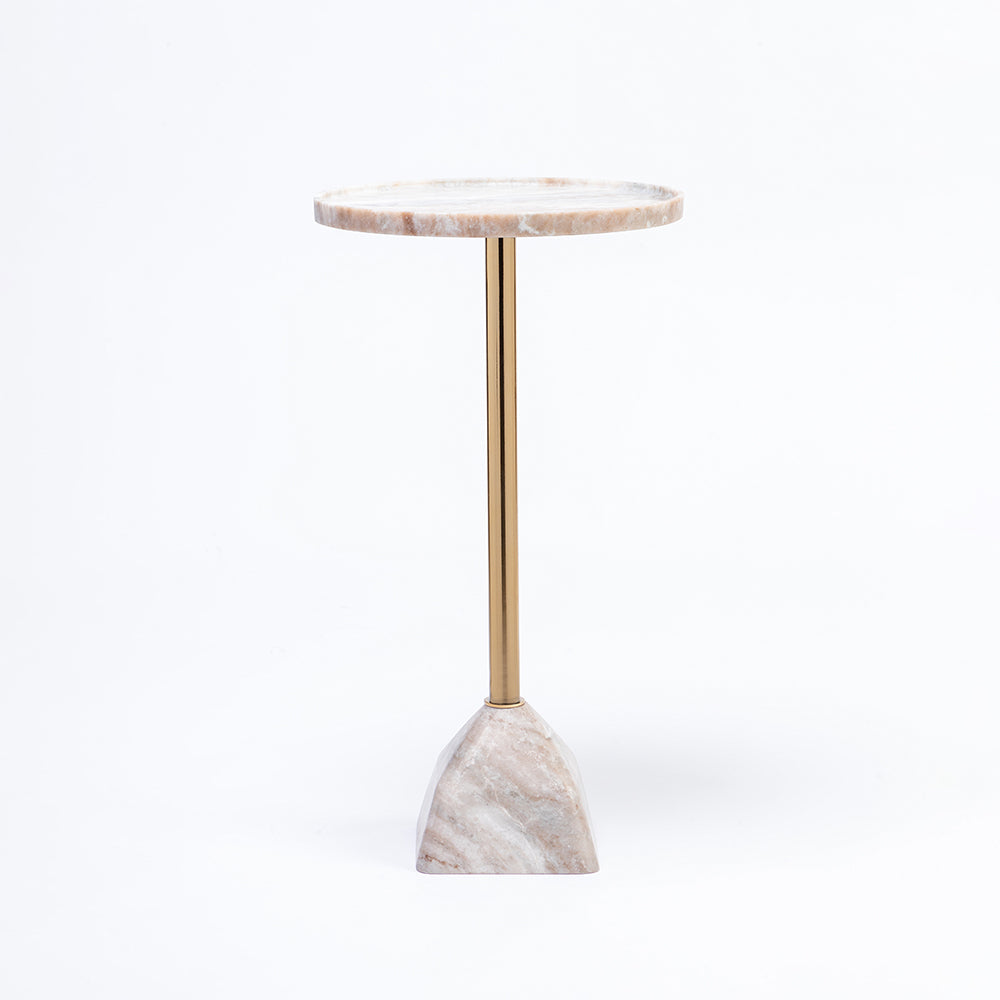 Timo Marble Side Table with Metal - Purple