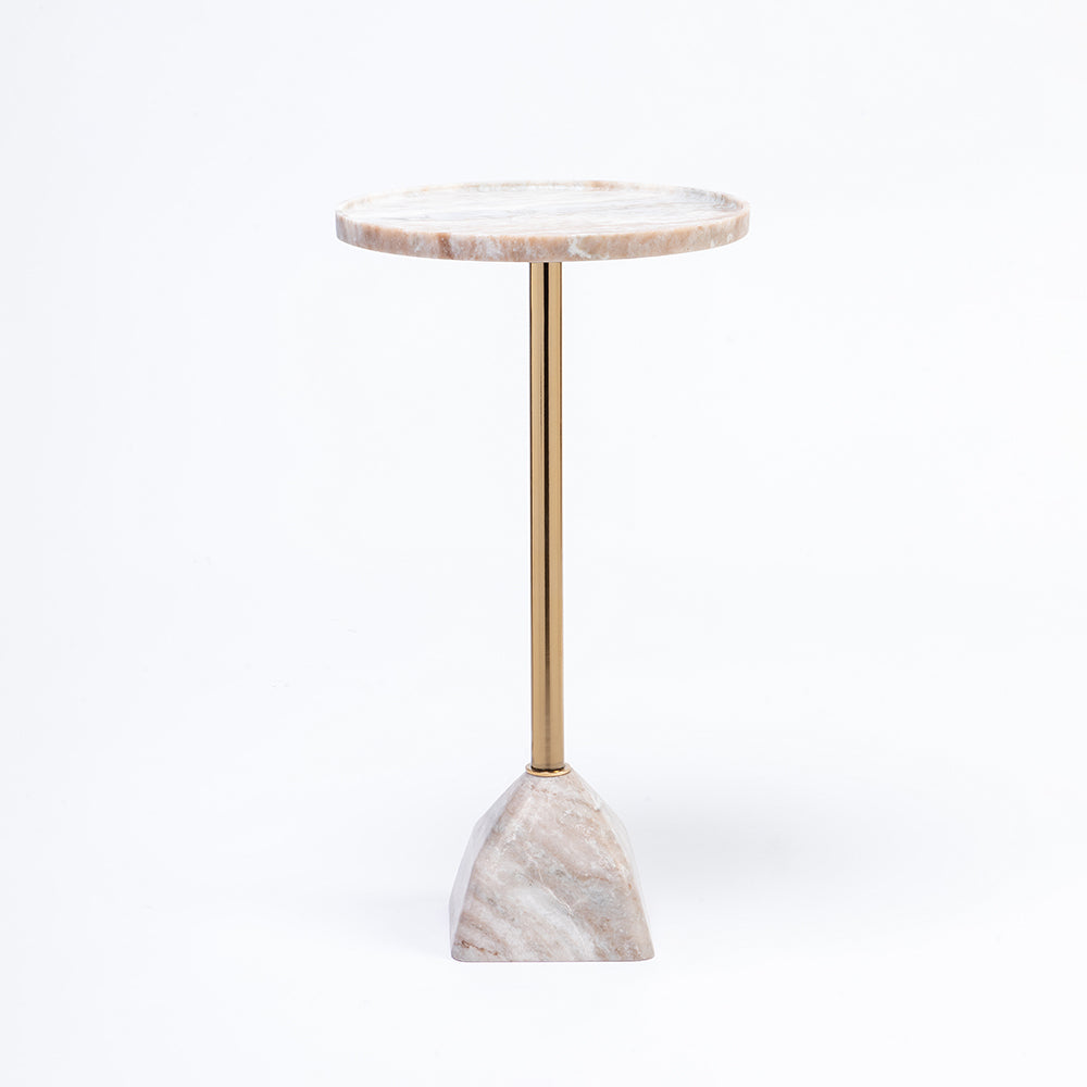 Timo Marble Side Table with Metal - Purple