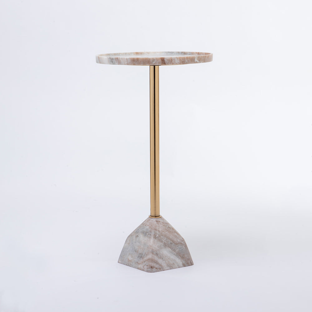 Timo Marble Side Table with Metal - Purple