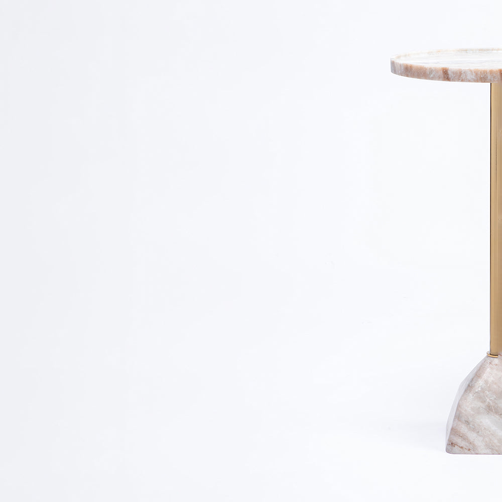 Timo Marble Side Table with Metal - Purple