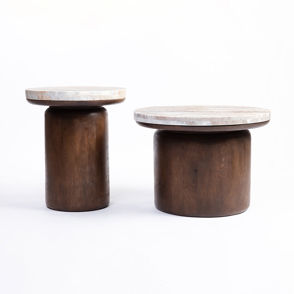 Rex Mango Wood Coffee Table Set of 2 - All Large Small