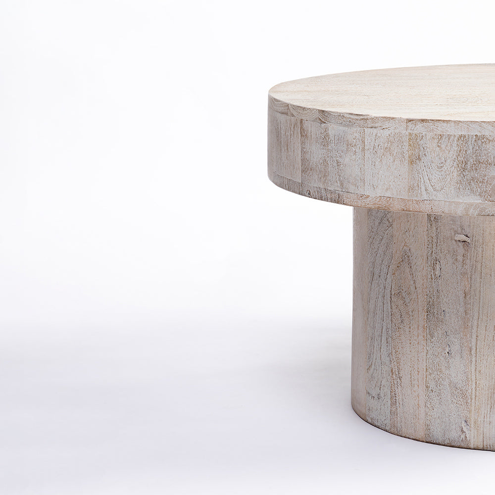 Rex Mango Wood Round Coffee Table - Large