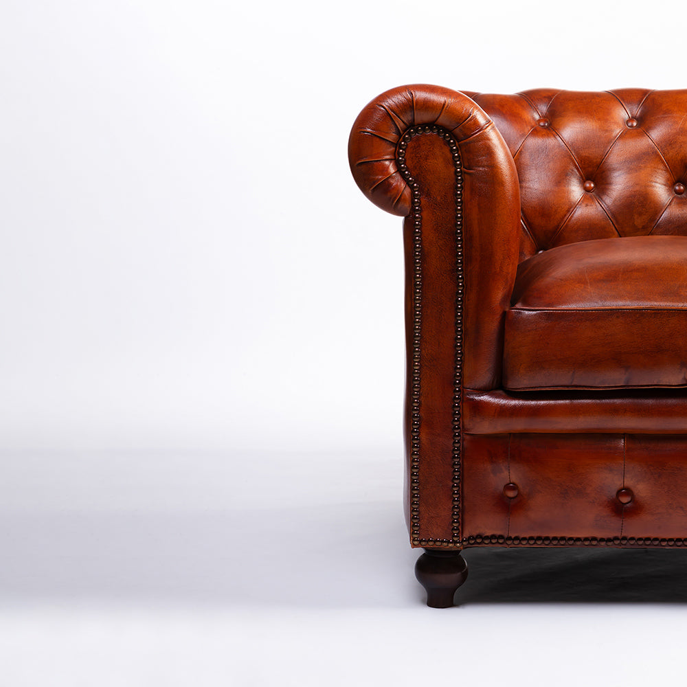 Phoebe Full Leather 1 Seater Sofa