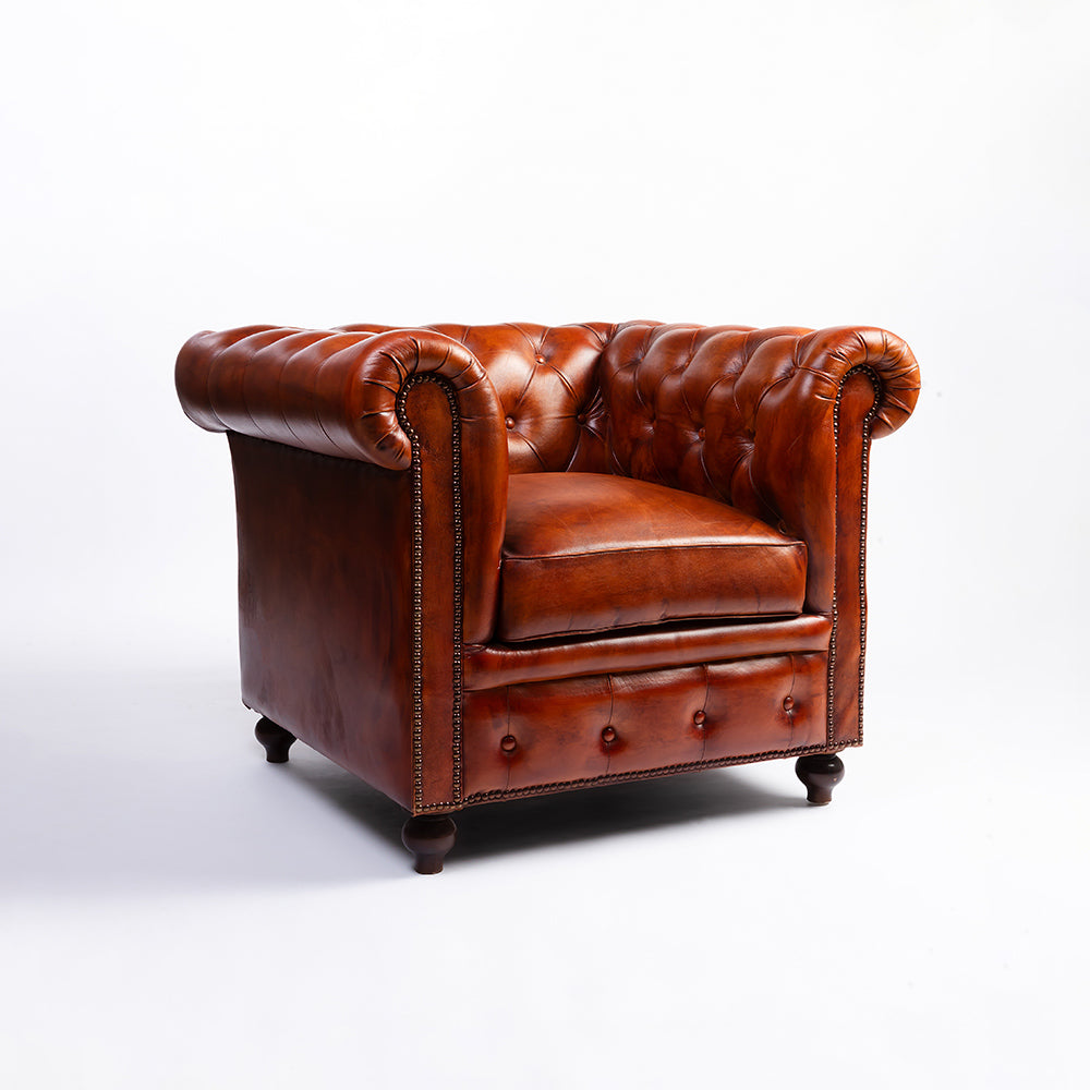 Phoebe Full Leather 1 Seater Sofa