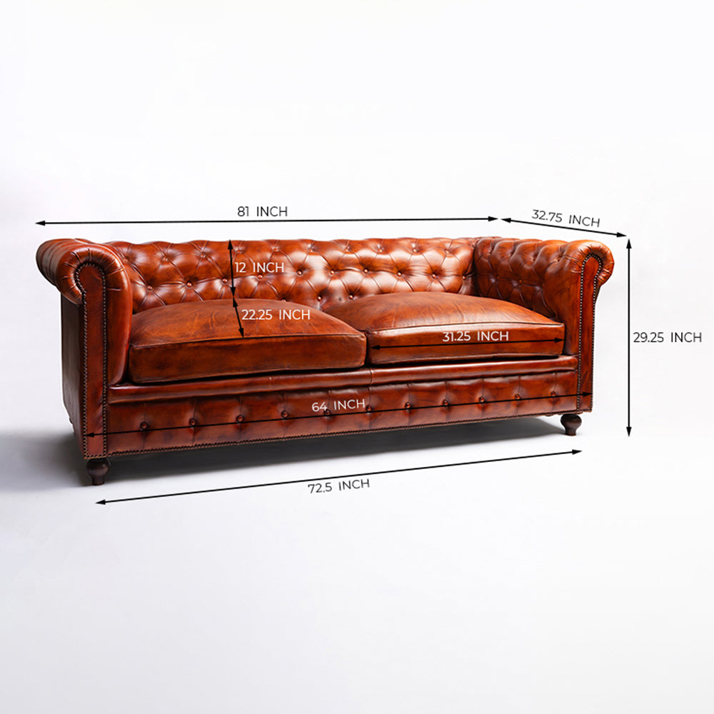 Haim Full Leather 2 Seater Sofa