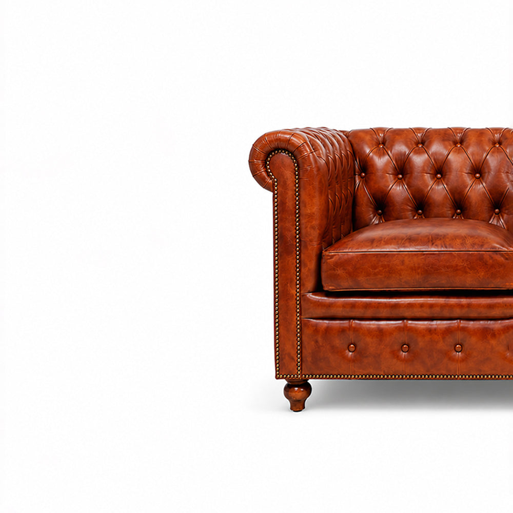 Haim Full Leather 2 Seater Sofa