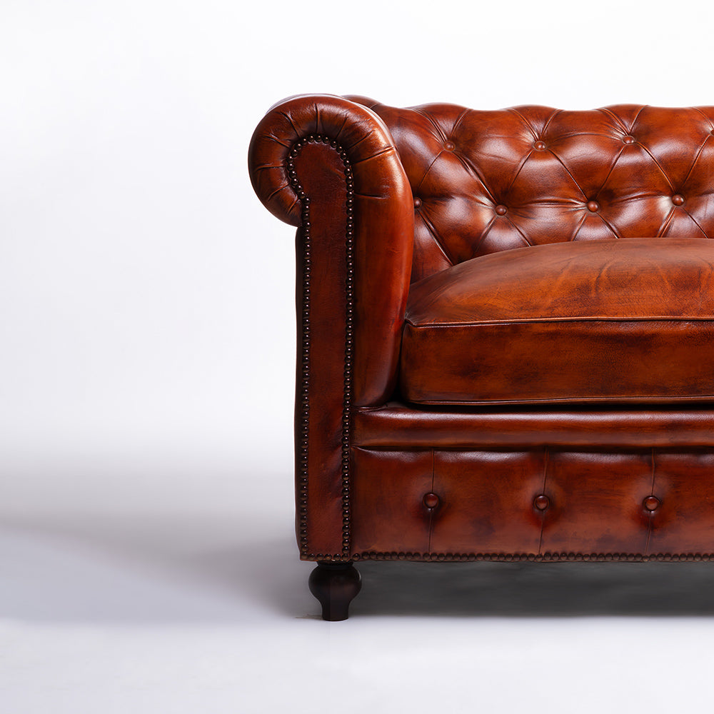 Haim Full Leather 2 Seater Sofa