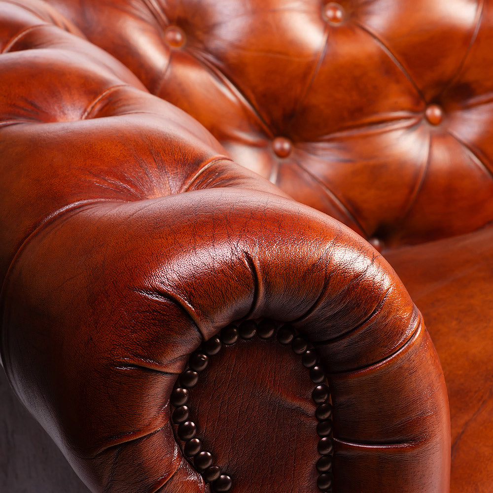 Haim Full Leather 2 Seater Sofa