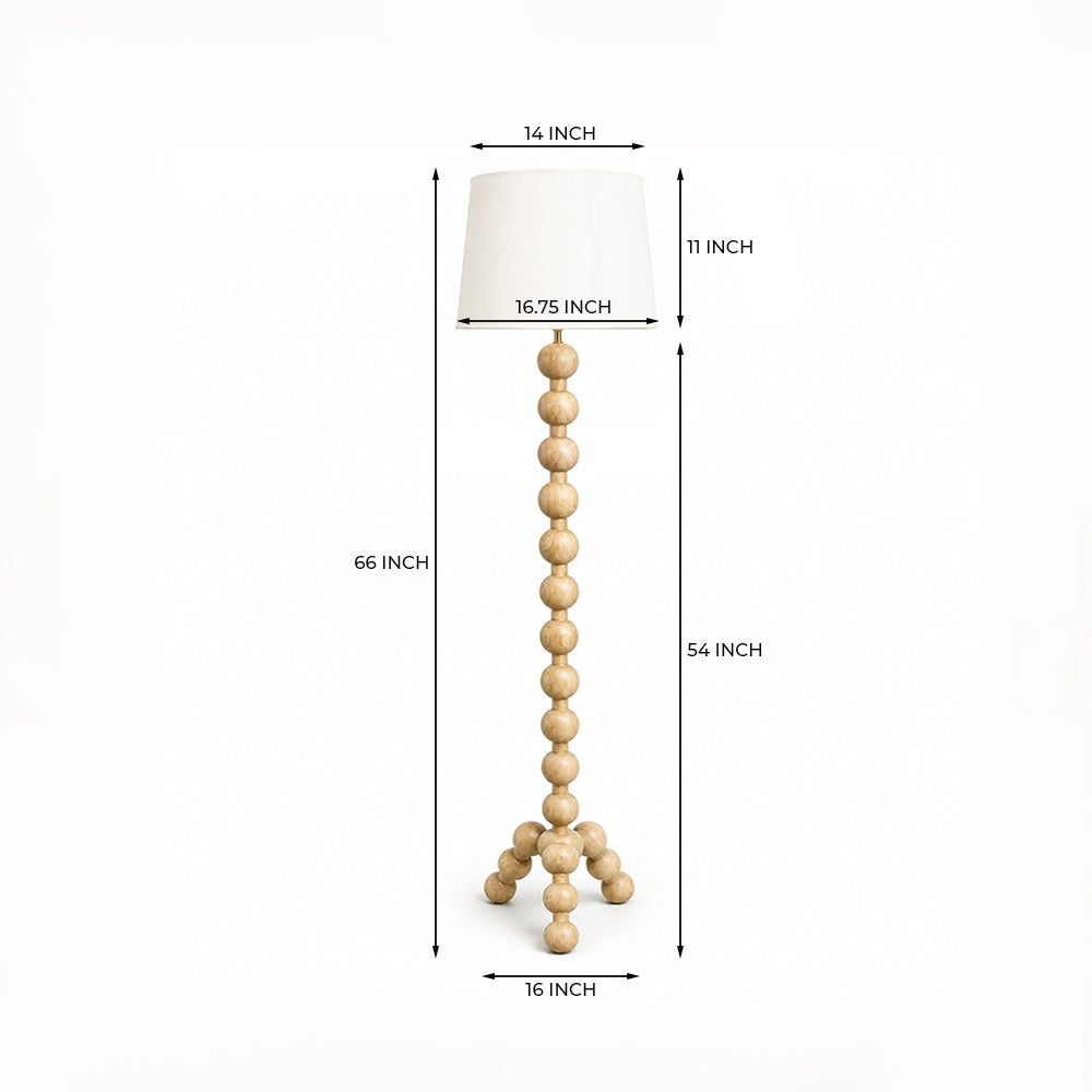 Molella Mango Wood Floor Lamp