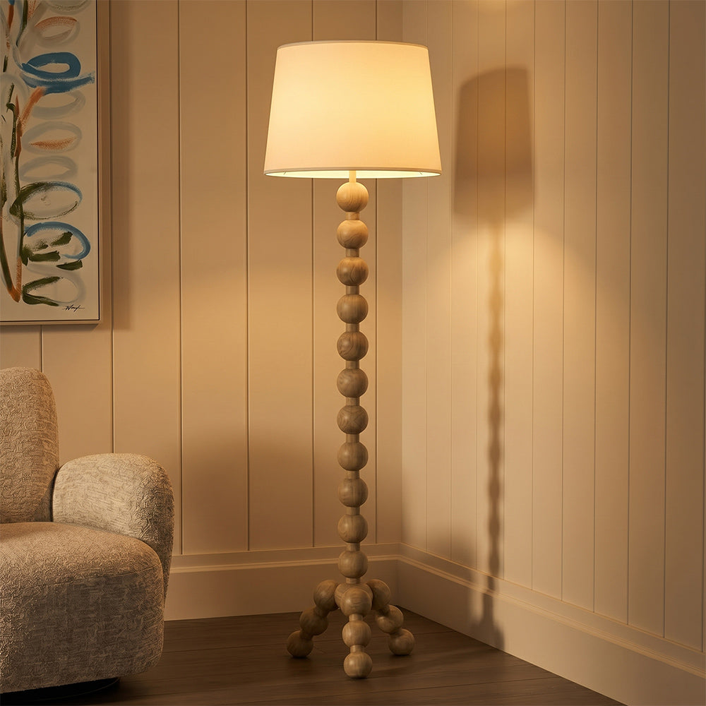Molella Mango Wood Floor Lamp