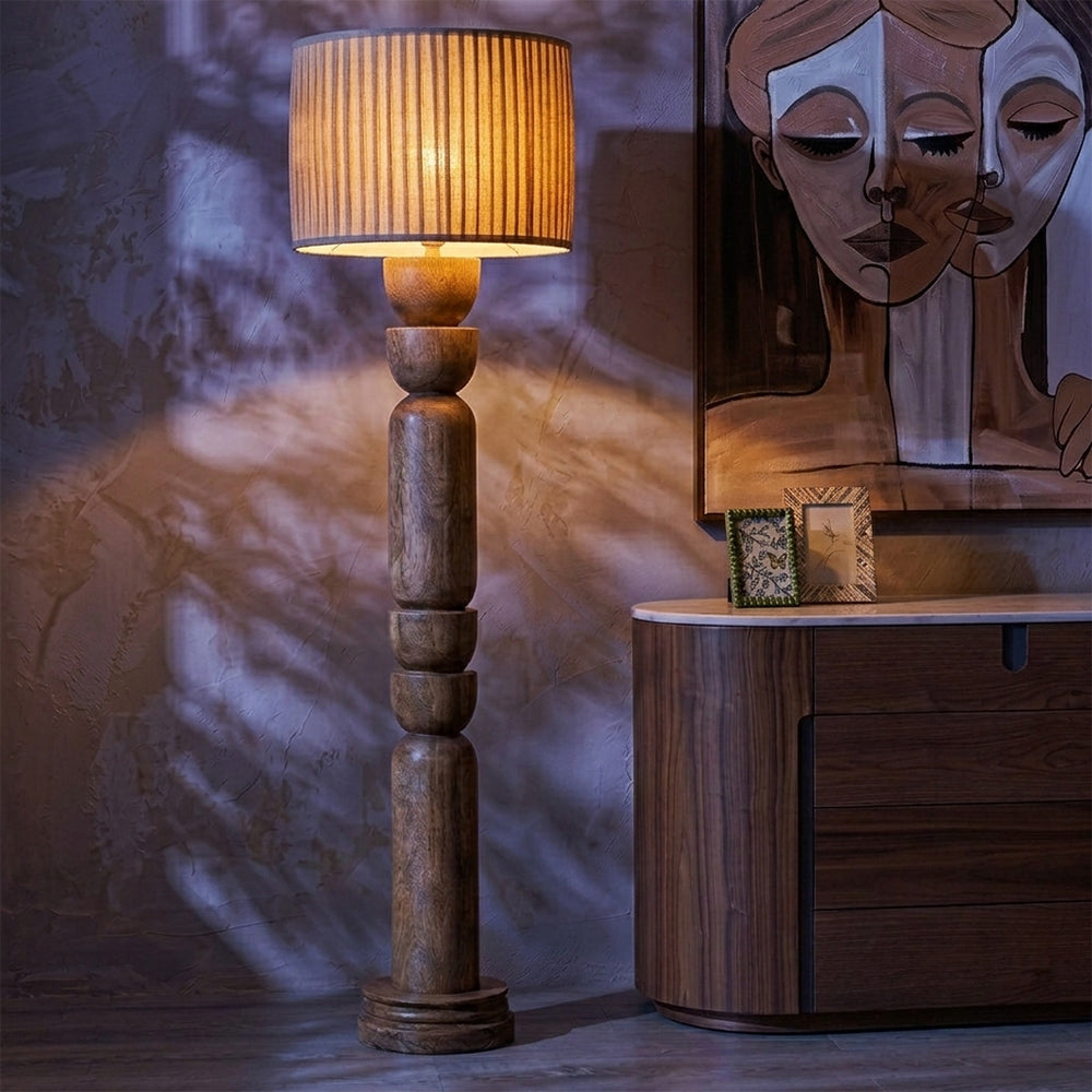 Cleo Mango Wood Floor Lamp