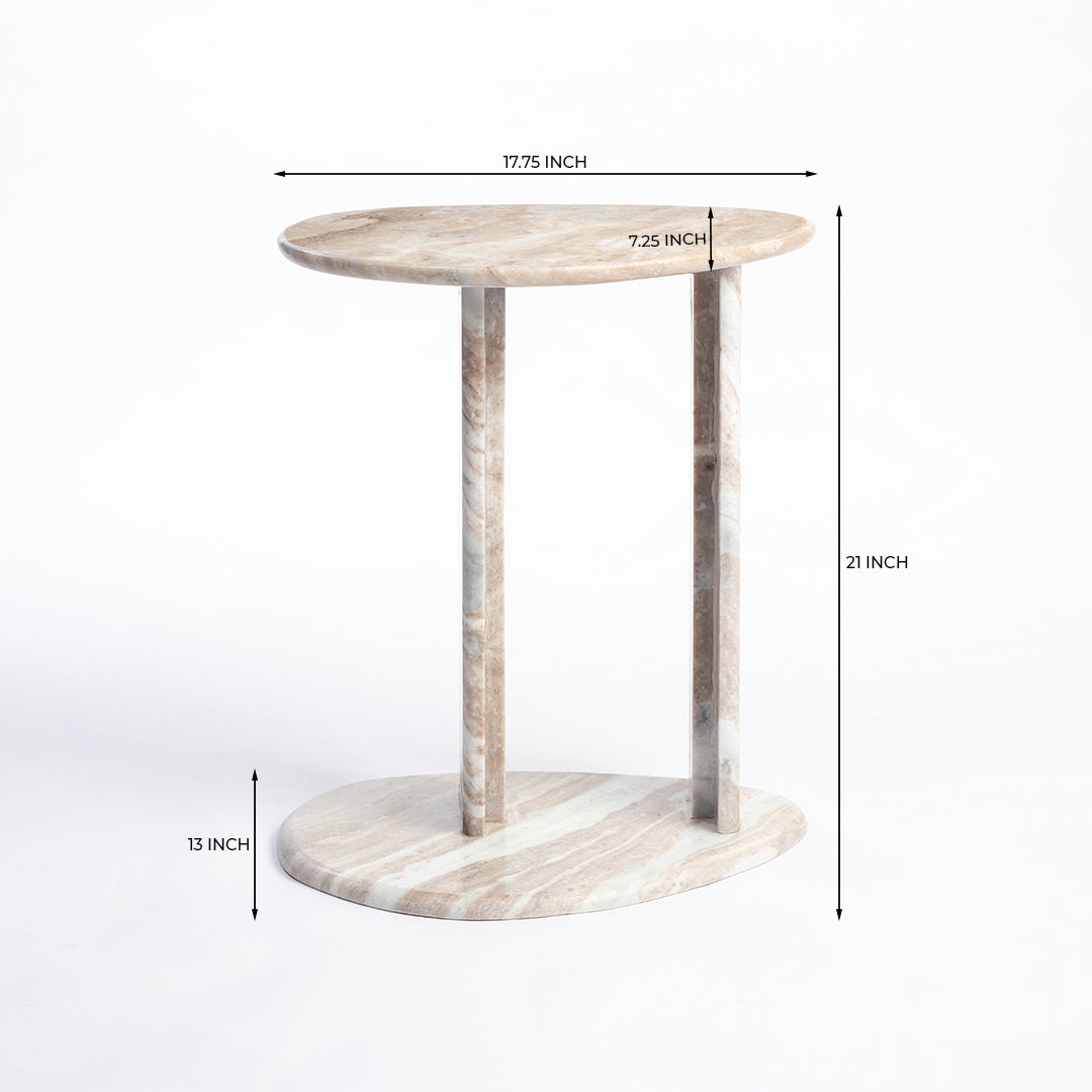 Keshi Sawar Marble Side Table
