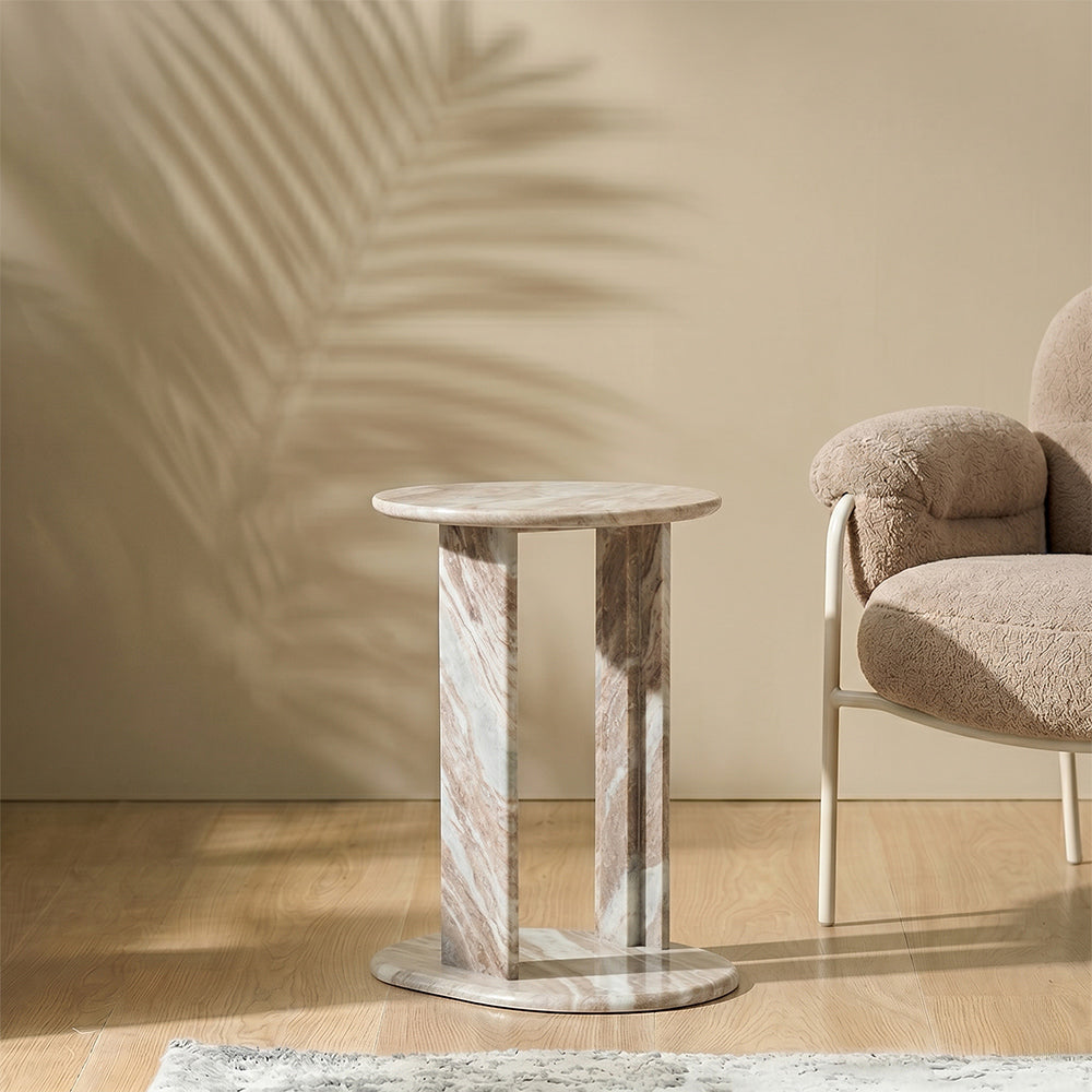 Keshi Sawar Marble Side Table