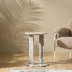 Keshi Sawar Marble Side Table
