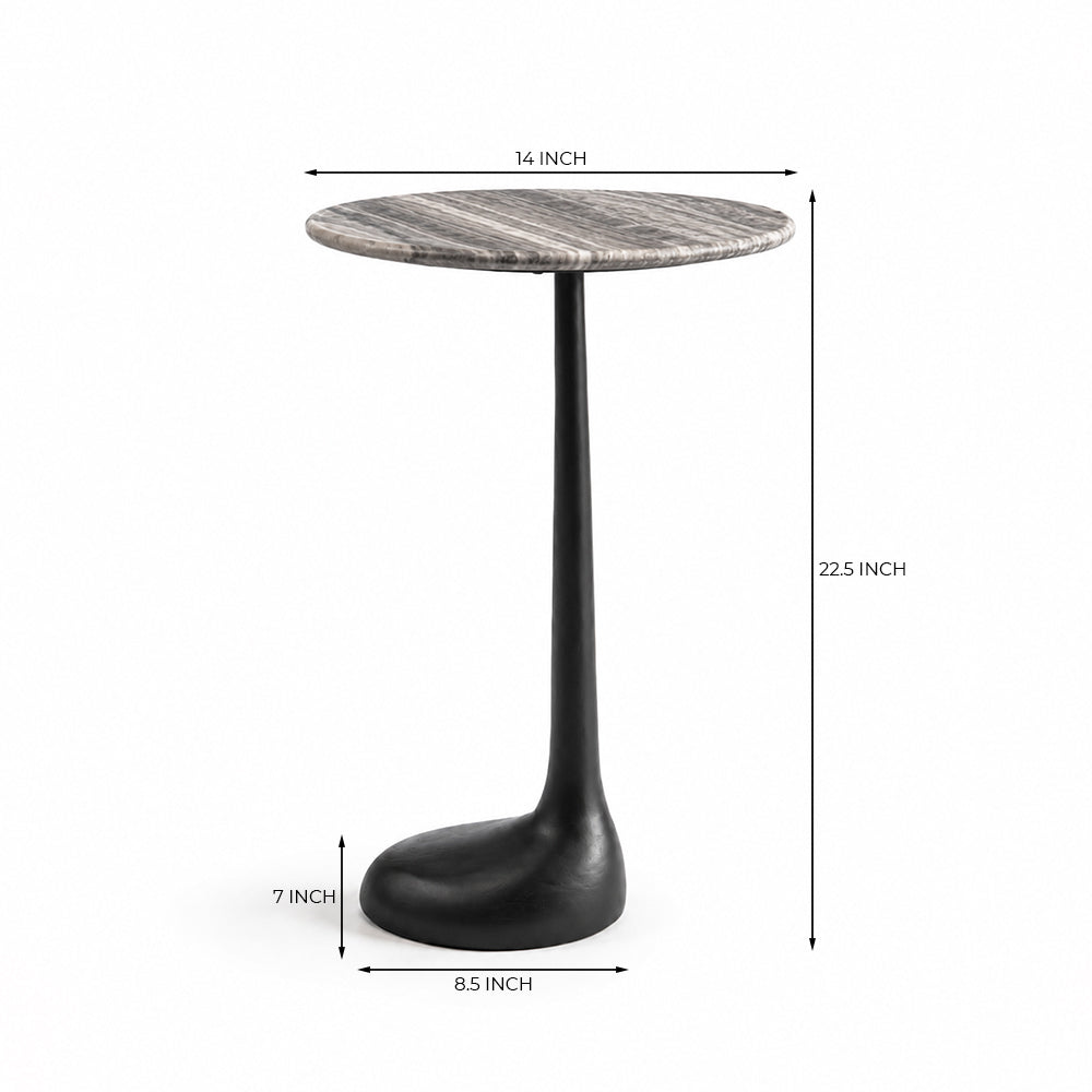 Bodhi Aluminum Side Table with Marble