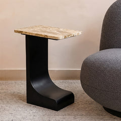 Kelo Iron Side Table with Marble