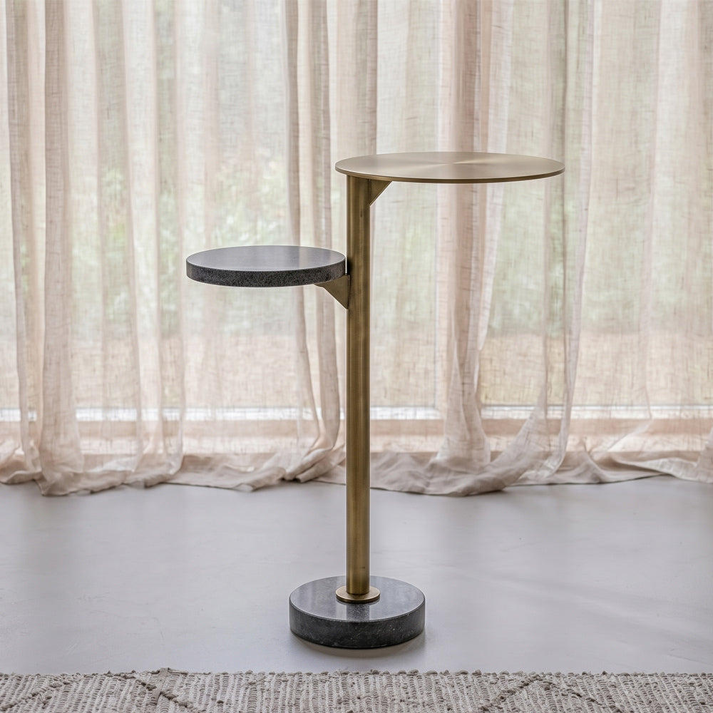 Fenn Iron Drink Table with Marble