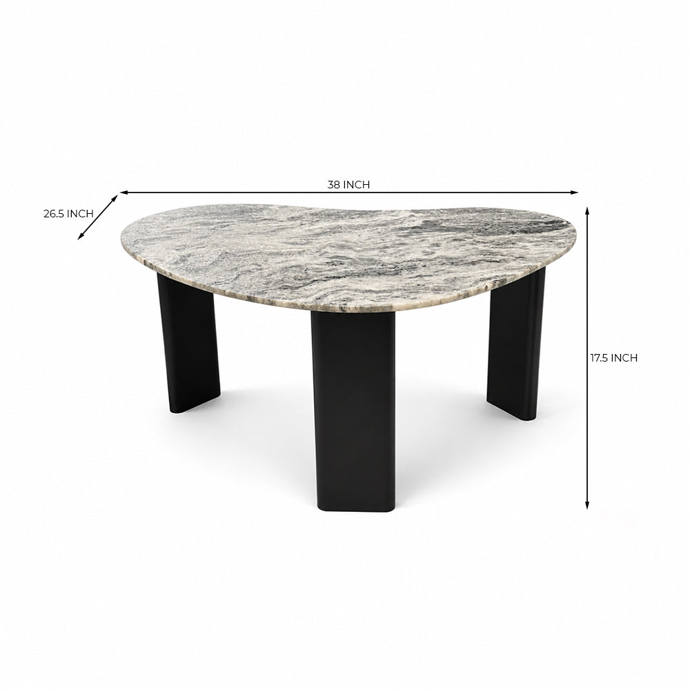 Thrice Wood Coffee Table with Marble
