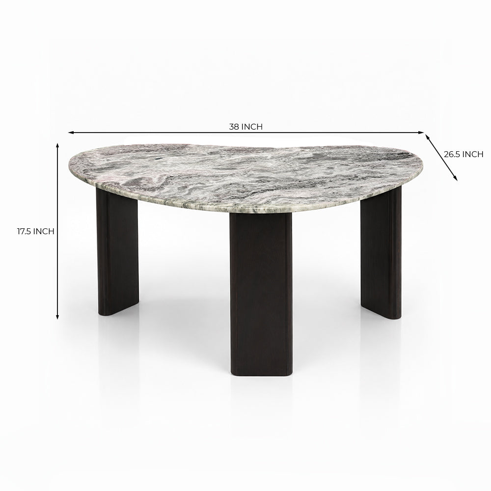 Thrice Wood Coffee Table with Marble