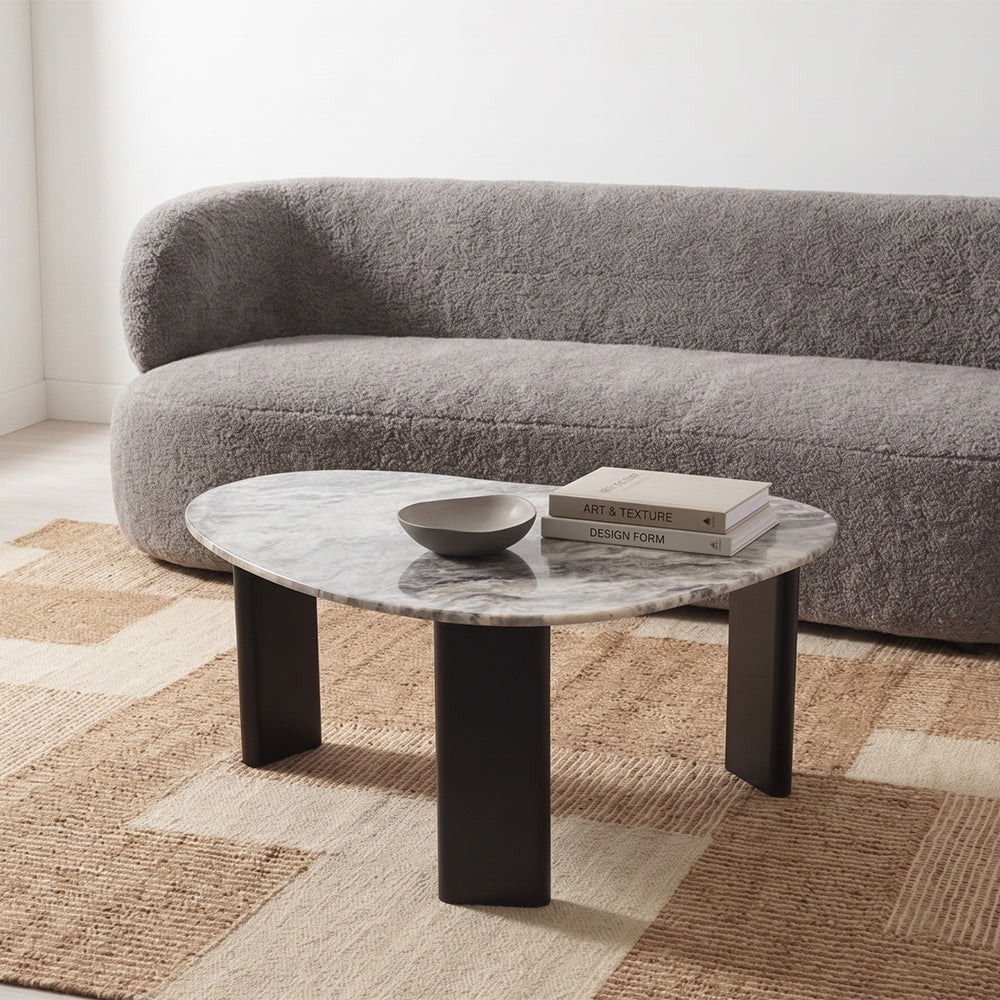 Thrice Wood Coffee Table with Marble