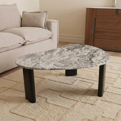 Thrice Wood Coffee Table with Marble