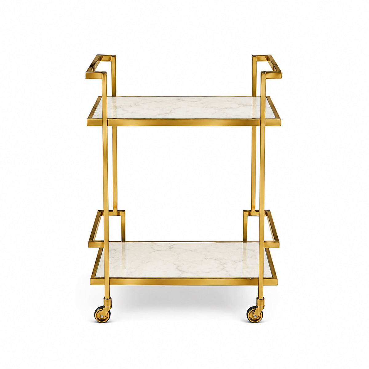 Callum Stainless Steel Aluminium Trolley - White Marble